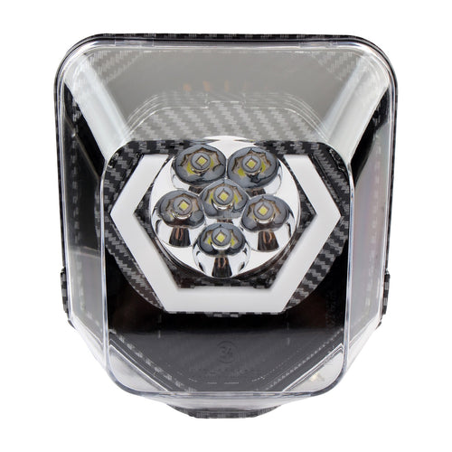 LED-Scheinwerfer Rage Replica RGBW V7 Hexagonal für Husqvarna – SICKMOTOS