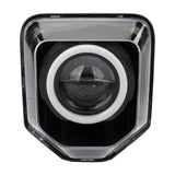 Car headlight with clear cover on a white background
