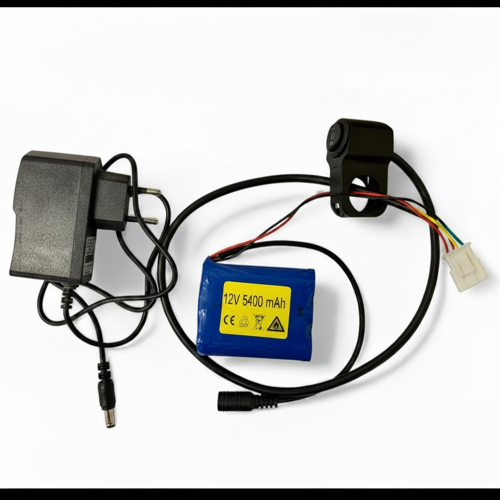 SICKMOTOS LED-Scheinwerfer Akku Pack mit Schalter – Kompatibel mit 4 poligen Stecker KTM Sherco Fantic Yamaha Aprilia 2 Takt Modellen