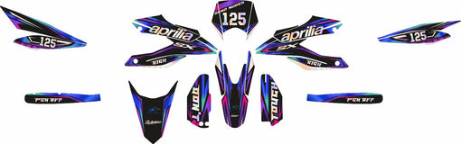 Graphics Kit Blue-Purple Chrome Aprilia SX 125 2018-23 – SICKMOTOS